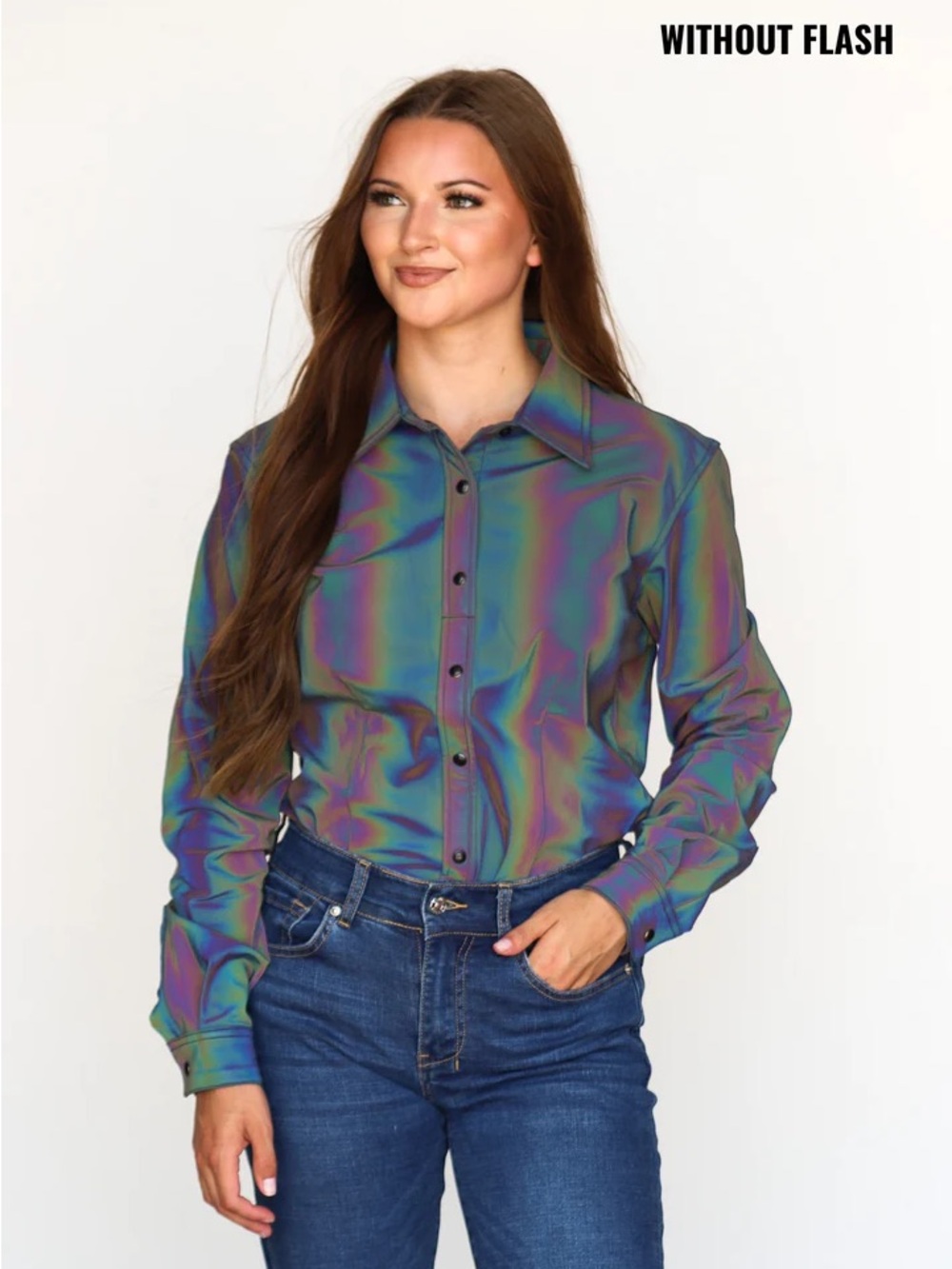 Ranch Dress’n The Flash Performance Shirt Rodeo Barrel Racing Equestrian Reflect